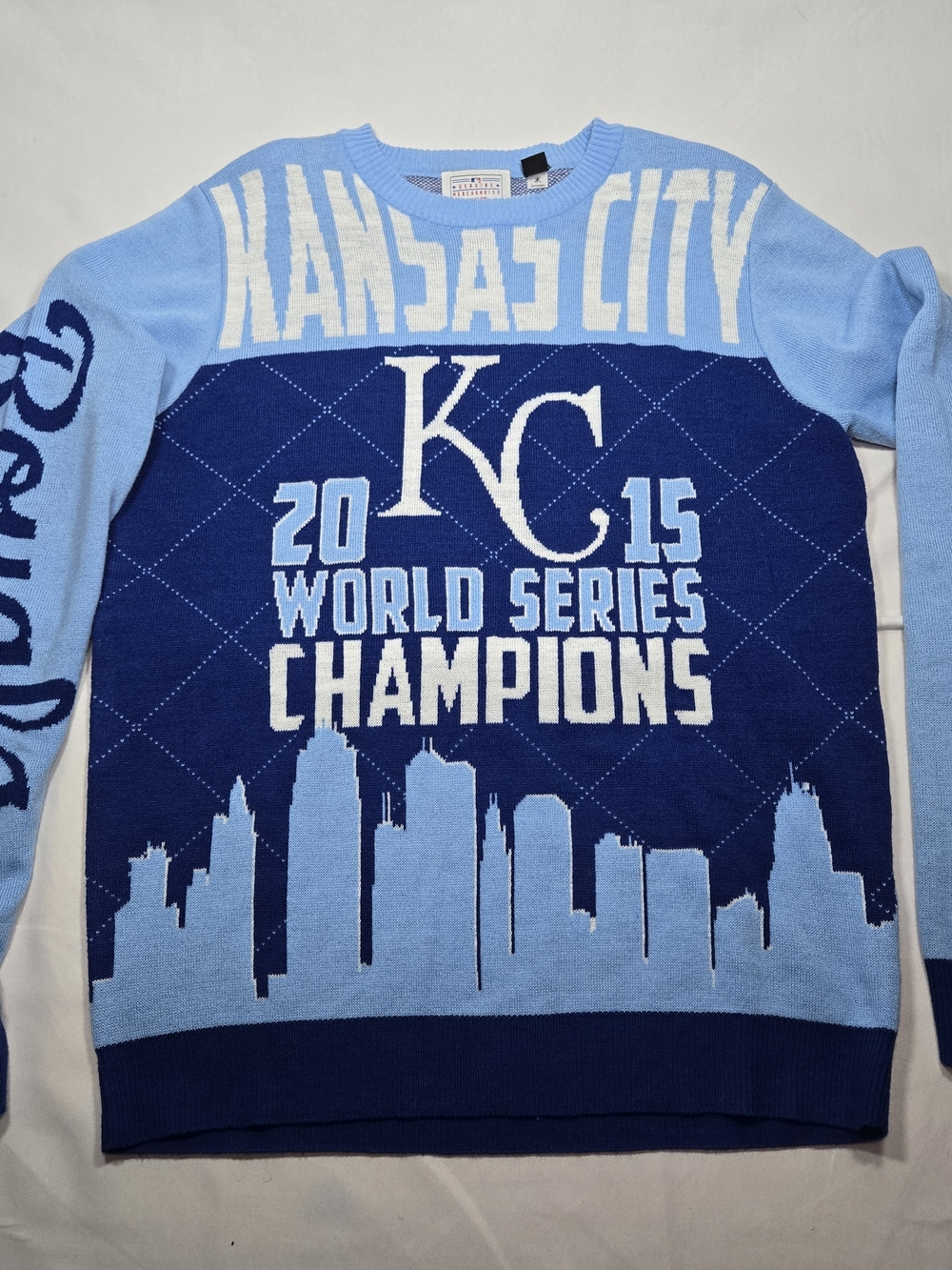 Kansas City KC Royals Ugly Sweater Men’s M MLB 2015 World Series Champion